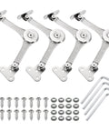 Heavy Duty Soft Close Lid Support Hinges Set 4 Pack, Adjustable 200 220N Gas Struts For Cabinets Closets Wardrobes, with screws and tools