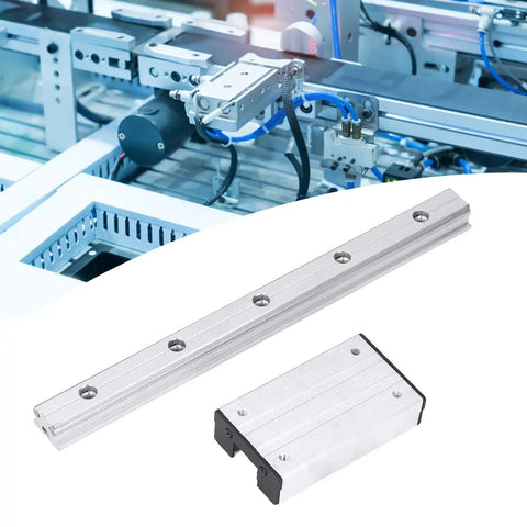 300mm Linear Rail Guide With Dual Axis Slider Block For CNC Machines, Smooth Motion Steel Aluminum Guideway For DIY Automation And Precise Positioning, rail and block