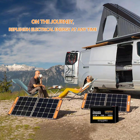 12V 15Ah LiFePO4 Deep Cycle Battery for Fish Finders Scooters Security Systems Solar UPS near camper van