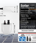 Solar Cable Entry Gland Kit With 10 AWG Cable And UV Resistant Dual Entry Housing For RV Boat Yacht Roofs White 0.3ft Flexible Length Options 0.5ft 3ft 5ft 10ft 20ft Easy Install Weatherproof Solar Connector, 105mm white housing