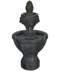 2 Tier Outdoor Fountain In Polyresin With Lion Head Details And Realistic Stone Look Yard Art With Calming Water Sound For Patio Deck Lawn Or Garden Easy Setup And Low Maintenance