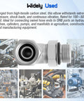 3 By 8 Inch Female NPSM Swivel To 3 By 8 Inch Male SAE ORB 90 Degree Elbow Adapter For Hydraulic Lines, forged carbon steel
