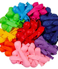 Top Shelf Fifty Piece Assorted Rainbow Five Inch Thick Durable Latex Balloons For Weddings Birthdays And Bashes Fresh Multicolor Party Decor, vibrant assortment of balloons.