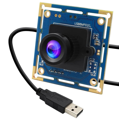 8MP USB Camera Module With 3264x2448 HD Resolution, IMX179 Sensor, 2.1mm Lens, UVC Plug And Play, USB connector visible