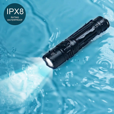 2000 Lumen EDC Flashlight With USB C Recharge Super Bright Pocket Clip Torch IPX8 Waterproof 1089 Foot Beam underwater
