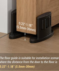 Floor Guide For Sliding Barn Door Bottom With Double Sided Roller Design Concealed Pulleys for doors 0.22"-1.18" thick