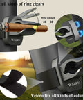 Magnetic Cigar Holder For Golf Cart With Velcro Mount Universal Fit For 30 To 60 Ring Gauge Aluminum attached to a vertical rail.