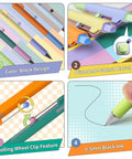 5 Pack Gel Pens 0.5mm Fine Point Retractable With Diamond Barrel Quick Dry Ink showing color-block design and diamond-pattern barrel.