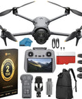 Mavic 4 Pro Drone Bundle With 128GB Memory, Backpack, Landing Pad, and accessories shown.