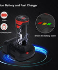 Lightweight Brushless 12V Cordless Drill Kit With 310 Inlb Torque battery and fast charger illustration