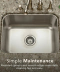 Top view of Medallion 23 Inch Classic Series Undermount Stainless Steel Single Bowl Kitchen Sink Built To Last