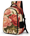 Vintage Peony Botanical Printed Backpack For Everyday Use Unisex Large Capacity Daypack With Durable Polyester Fabric