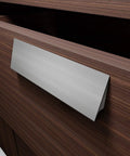 Self-Adhesive Edge Fingerpull Door Handle Screwless Peel And Stick Installation for wood drawer front view, 2 Pack