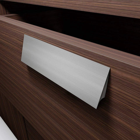 Self-Adhesive Edge Fingerpull Door Handle Screwless Peel And Stick Installation for wood drawer front view, 2 Pack