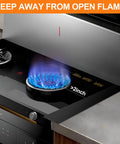 Silicone Stove Gap Covers Two Pack 21 Inch Gap Filler With Non Slip Mirror Base For Between Stove And Counter Heat Resistant Stain Resistant Fits Up To 1 Inch Wide with warning to keep away from open flame