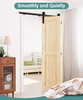Heavy Duty Bifold Barn Door Hardware Kit For Closet, 60 Inch Track Folding System For Max Two 29 Inch Panels, installed view
