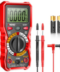 Digital Multimeter With Protective Case For Home And Auto Electrical Testing That Measures DC And AC Voltage, Current, Resistance, Continuity, with two probes and AA batteries