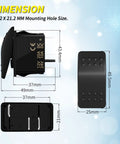 Beefy 12V Marine Rocker Switch For Boat And ATV Waterproof SPST On Off 2 Pin Toggle Switch 20A DC Heavy Duty Auto Electrical Switch For Car UTV Dash Panels, 37.2x21.2 mm