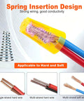 Top Shelf Heavy Duty Wire Nuts Assortment Kit With Solid Insulated Twist Connectors showing spring insertion design.