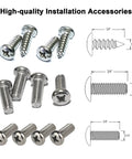 Dope Black Carbon Fiber License Plate Screw Caps And Fasteners Featuring Sturdy Heavy Duty Locking Bolts showing chrome screws and measurements.