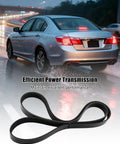 Top Grade Serpentine Drive Belt For Honda Accord 2.4L L4 Engine Model Fits Years 2008 Through 2012 on a wet road.