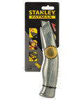 Image of Snap Off Knife Pro retractable blade utility knife with 18mm width stainless steel blade guide and ergonomic silver handle.