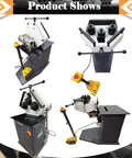 Heavy Duty Electric Roll Bender 1.1KW Three Roller Metal Bending Machine with adjustable rolls and foot pedal control.