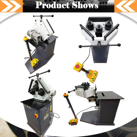 Heavy Duty Electric Roll Bender 1.1KW Three Roller Metal Bending Machine with adjustable rolls and foot pedal control.