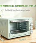 22 Liter Sublimation Oven For Crafting Mugs Tumblers Water Bottles With 110 Volt 1500 Watt showing 10in height and 13in width.