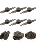 Old School Antique Style Zinc Alloy Cabinet Handles 6 Pack Medium Large Single Hole Drawer Pulls, vintage bronze finish.