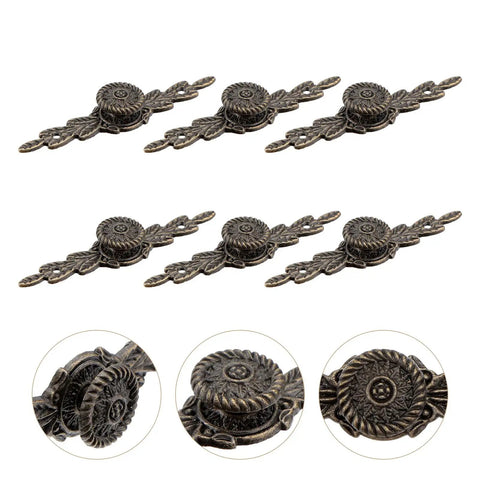 Old School Antique Style Zinc Alloy Cabinet Handles 6 Pack Medium Large Single Hole Drawer Pulls, vintage bronze finish.