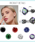 Real Good Titanium Flat Back Screw Back Stud Earrings In Crisp White 6Mm Post Hypoallergenic Piercing Jewelry For Sensitive Skin Unisex Total No Fuss Everyday Style with crystal options