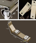 Double Curtain Rod Set Wall Mounted Heavy Duty Track With Silent Rollers, Sliding Drapery System For Windows, Gold Finish 1.8m, Ideal For Living Room Or Bedroom, Use Back Rod For Sheer Muslin And Front Rod For Blackout, 2mm aluminum