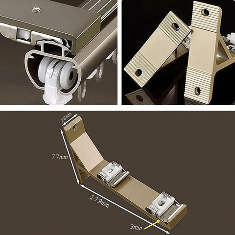 Double Curtain Rod Set Wall Mounted Heavy Duty Track With Silent Rollers, Sliding Drapery System For Windows, Gold Finish 1.8m, Ideal For Living Room Or Bedroom, Use Back Rod For Sheer Muslin And Front Rod For Blackout, 2mm aluminum