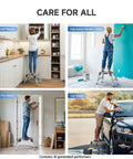 Foldable Aluminum Step Stool For Adults Portable Work Platform That Supports Up To 440 Pounds One Click Folding For Easy Storage Safe And Stable Rust Resistant Construction Great For Home Garage And Shop Tasks, used for kitchen, painting, repairs, and car wash
