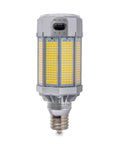 Built Different Heavy Duty LED Post Top Light, Wattage Selectable 80W 100W 110W, showing EX39 Mogul Base bulb with dimmable features.