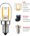 E12 LED Night Light Bulbs 1W Equal 15W 150 Lumen 2700K Warm Glow For Himalayan Salt Lamps T22 T7 Base with technical details