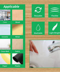 Infographic showing materials applicable for 12 Inch Big Ol Number Stencils Set, Reusable Plastic, and flexibility features.