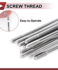 12 Pack 14G Bicycle Spokes 265mm 304 Stainless Steel Silver Tone With Copper Nipples, close-up of screw thread and easy operation.
