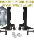 Pro Level Elevator Guide Gauge Tough As Nails Stainless Steel Ruler for precise guide rail alignment with accessories.