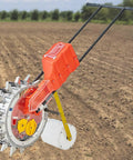 Manual Seed Planter And Fertilizer Spreader Roller Seeder with 16 Seed Holes, Hand Push Garden Tool on farmland