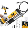 2-In-1 Cordless Grease Gun For 20V Max Batteries, 12000 PSI Electric Grease Gun Kit With Lock-On Trigger, 39.4 Inch Hose