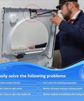 Heavy Duty Beefed Up Washer Lid Lock Switch Assembly Durable Replacement Kit Fits Top And Front Load Washers, installed in washer cabinet.