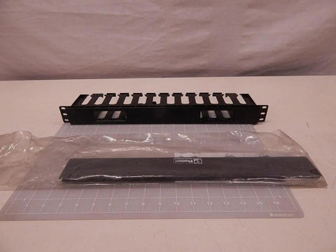 Horizontal Cable Manager 1U Black For Rack Mounts With Dual Hinged Cover And Flexible Fingers Easy Cable Access Without Removing