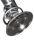Close-up of Wall Mounted Welding Fume And Dust Extraction Arm With 180 Degree Swing, Boss Grade Source Capture Hood in black finish.
