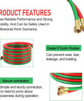 One Quarter Inch By Fifty Foot Oxygen Acetylene Twin Welding Hose Pro Grade Heavy Duty Grade R features and connection overview