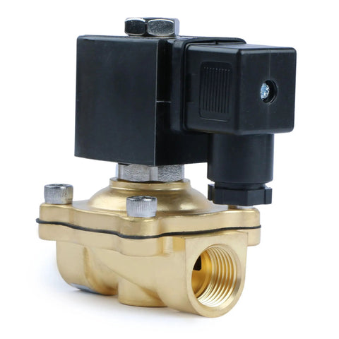 Half Inch Brass Solenoid Valve 24V AC Normally Closed Electric Valve For Water Air Diesel 0.1 To 10 Bar Pressure Range With Half Inch NPT Thread For Quick Installation Durable Operation