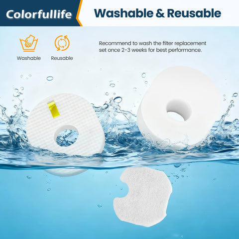Six Pack Foam And Felt Vacuum Filters And Six Post Filters Replacement Kit For Shark Rocket HV300, filters submerged in water