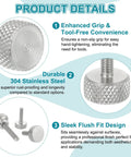 Set Of 5 M3 X 8mm Diamond Knurled Thumb Screws Built Tough From 304 Stainless Steel Featuring A Flat Head Design display.