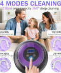 Family discussing Pro Grade Deep Clean Ultrasonic Dental Cleaner 45kHz for aligners with digital timer and UV modes display